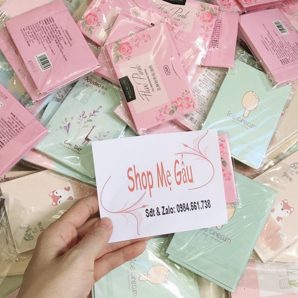 Giấy thấm dầu gói 50  - 100 tờ hàng Nội Địa Trung (MAYCREATE)