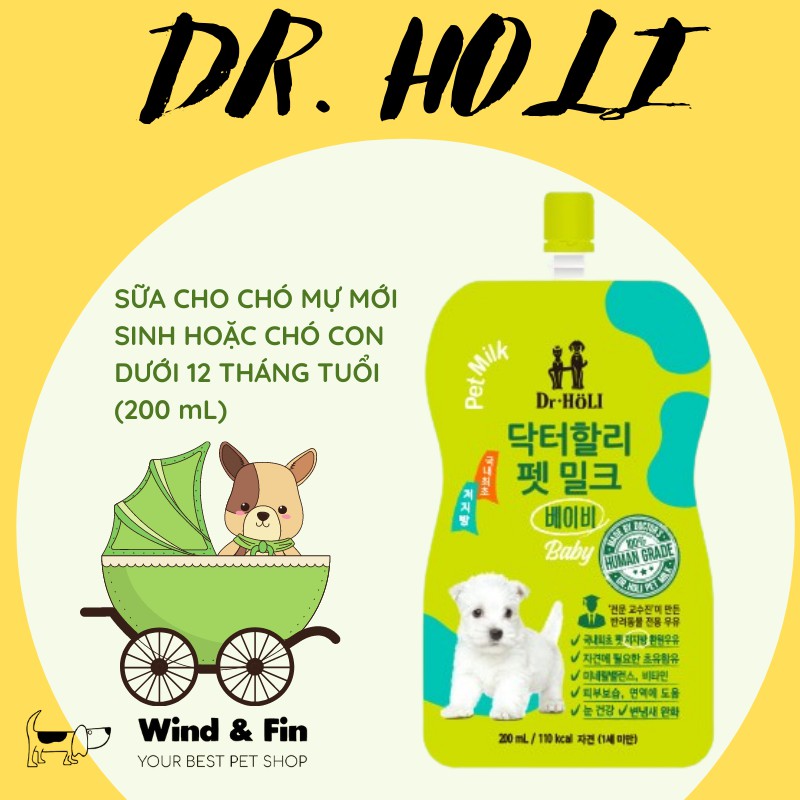 Sữa Cho Chó DR.HOLI PET MILK Dành Cho Chó Mẹ mới Sinh và Chó Con 200mL