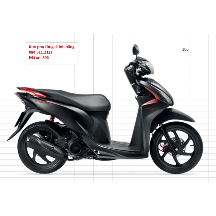 Bộ nhựa Honda Vision đời 2017 phiên bản đen mờ