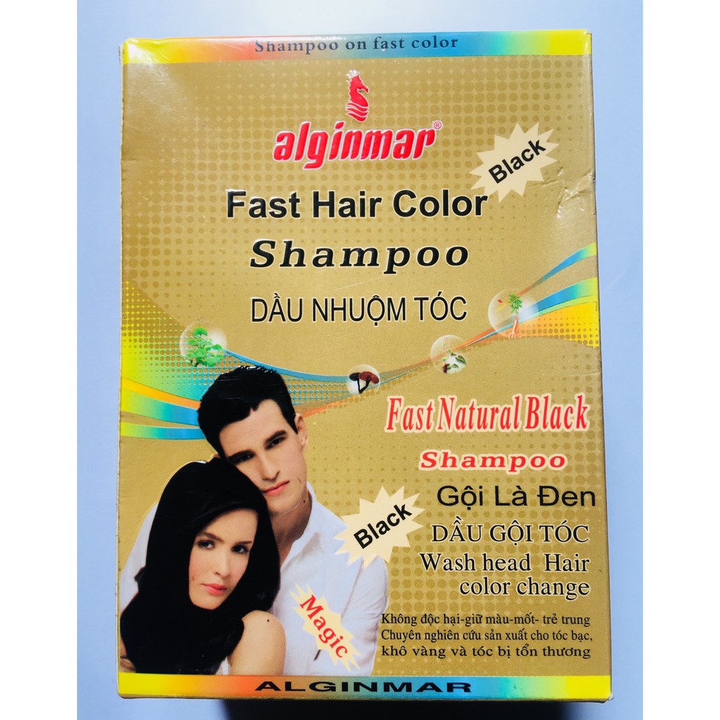 Dầu gội đen tóc - gội là đen Alginmar - hiệu quả sau 5 phút