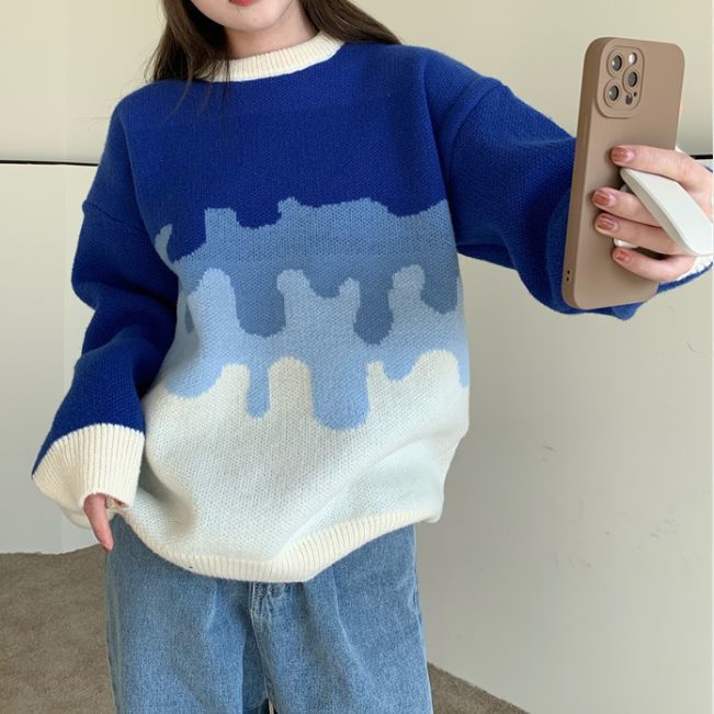 Áo Len Nữ Dài Tay Cổ Tròn Thời Trang Hàn Mới