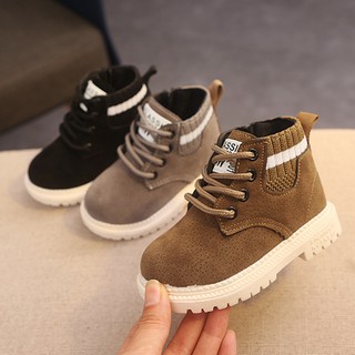 Giày bé trai boot da lộn siêu ngầu bo chun dễ đi thời trang cho bé