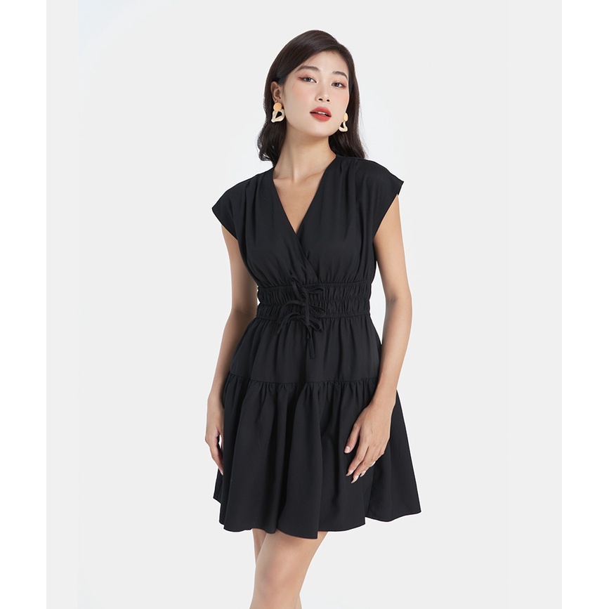 Đầm Xoè Nữ Thời Trang HNOSS Sát Nách Dáng Ngắn Rút Eo HNDLU045