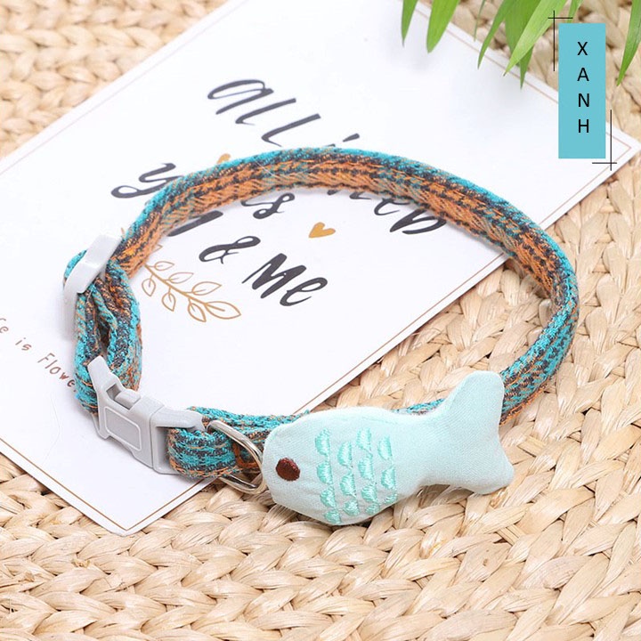Vòng cổ thêu hình con cá xinh xắn cho mèo - MIAOCAT