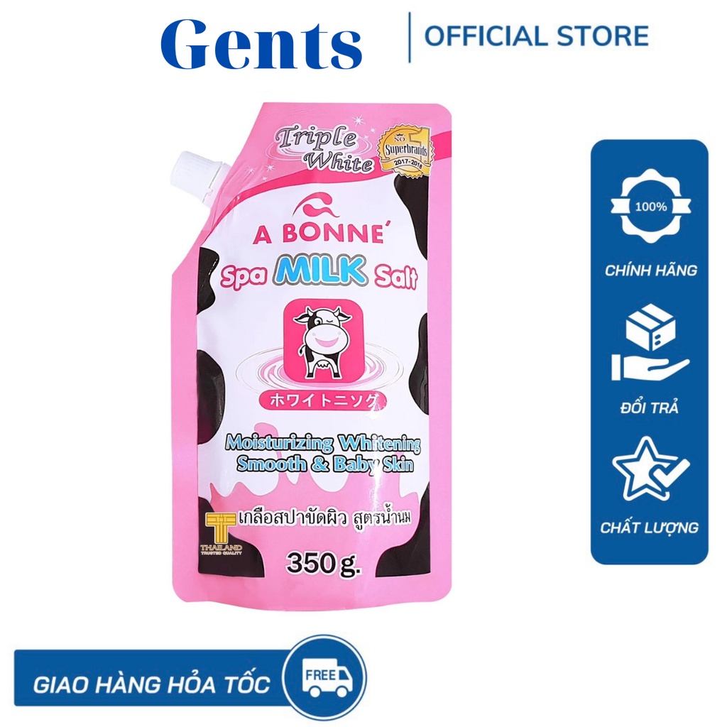 Muối tắm sữa bò tẩy tế bào chết A Bonne Spa Milk Salt 350g Thái Lan ( Hàng Công Ty Có Tem Phụ ) GentsOfficialStore
