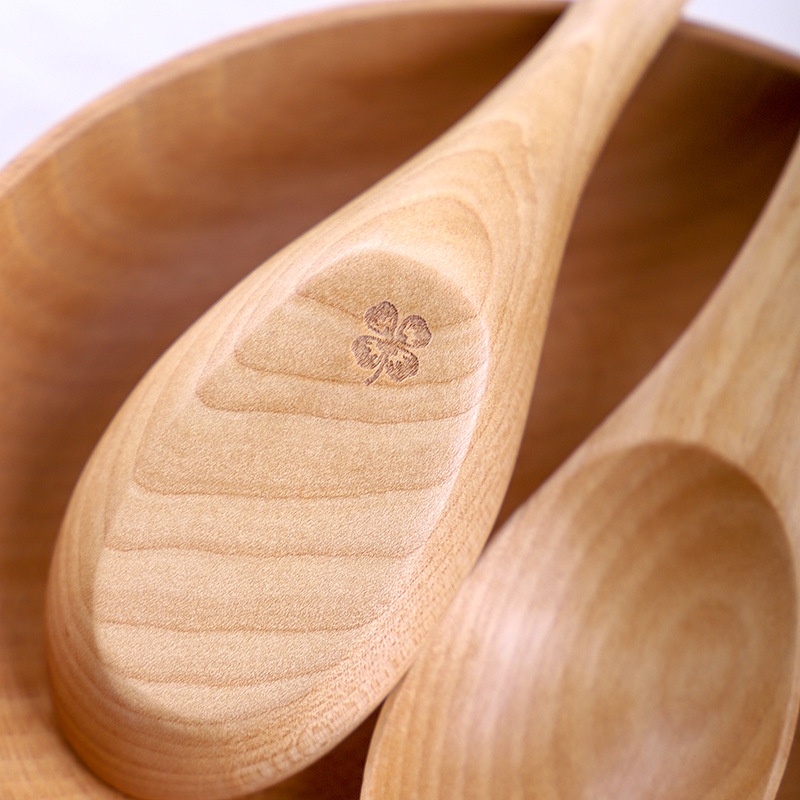 Muỗng gỗ ăn cơm chống nóng Spoon woods 14,5cm -Tonic home