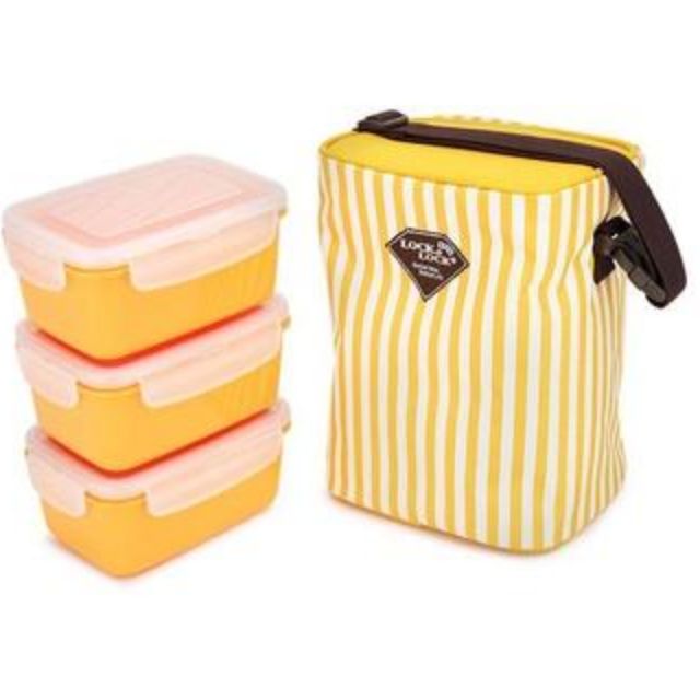 Bộ cơm giữ nhiệt 3 tầng lunch box Lock&Lock