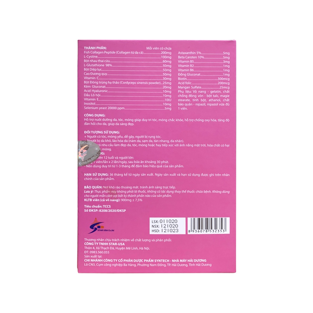 Viên Uống Collagen Đẹp Da Trắng Da Sáng Da Duy Trì Làn Da Khỏe WHITECARE