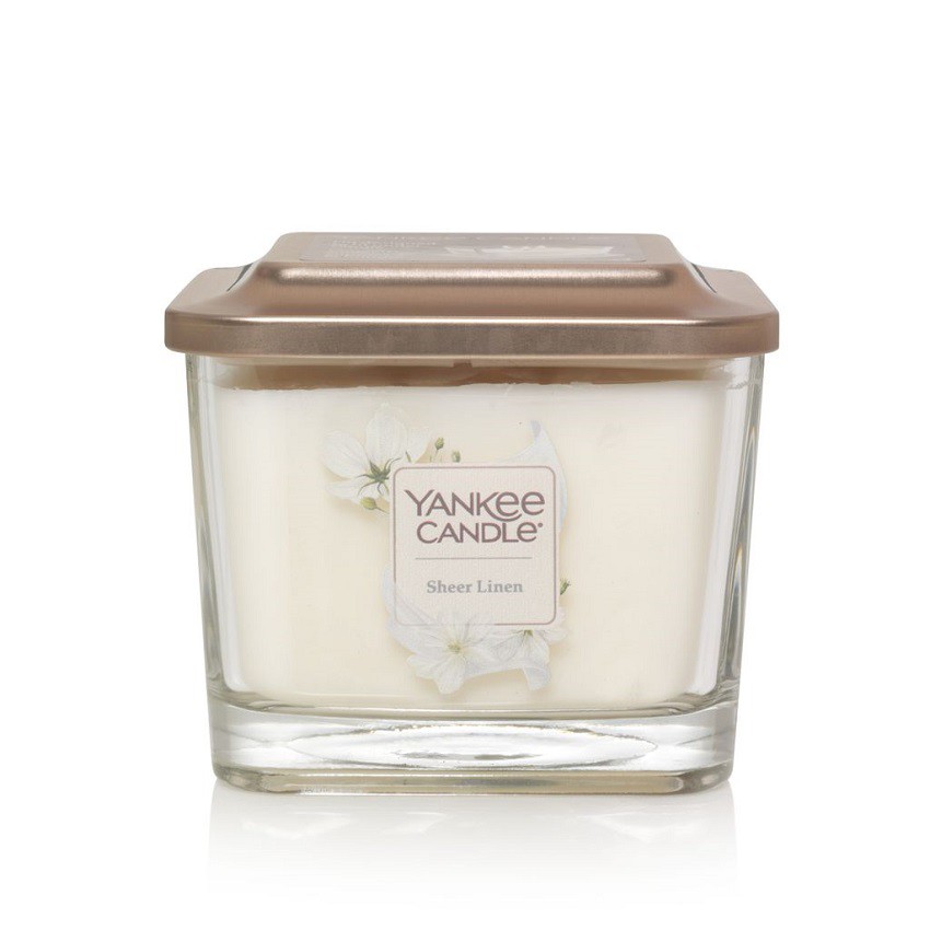 Nến thơm ly vuông Elevation Sheer Linen Yankee Candle YAN3229 (Size M 347g)