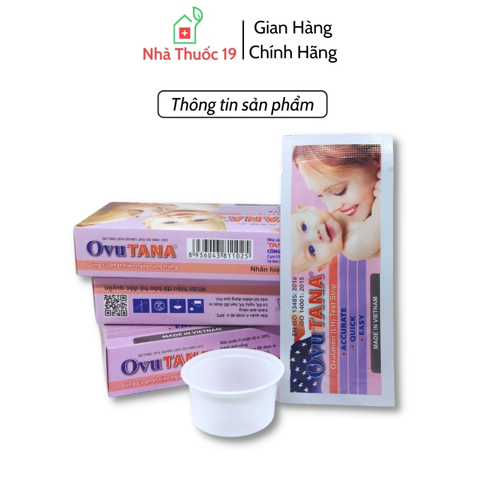 [Che Tên] Que Thử Rụng Trứng OvuTana, Đơn giản - Chính xác - Tiết Kiệm - Giúp Tăng Khả Năng Đậu Thai (Hộp 1 Que)