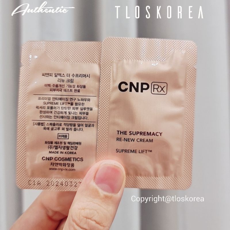 Gói Sample Kem Dưỡng Cnp The Supremacy  Renew-Cream Super Lift - Chuyên Tái Sinh, Nâng Cơ, Dưỡng Nhăn, Sáng Da