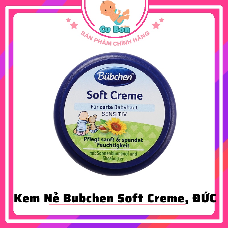 Kem Nẻ Bubchen Soft Creme Với Dầu Hướng Dương &amp; Sheabutter Đức 20ml Cho bé từ sơ sinh dưỡng ẩm ngăn nẻ hiệu quả