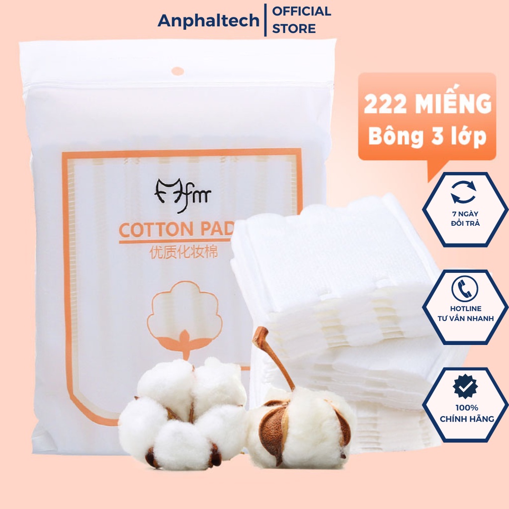 Bông Tẩy Trang 3 Lớp Cotton Pads 222 Miếng Tẩy Trang Làm Sạch Da
