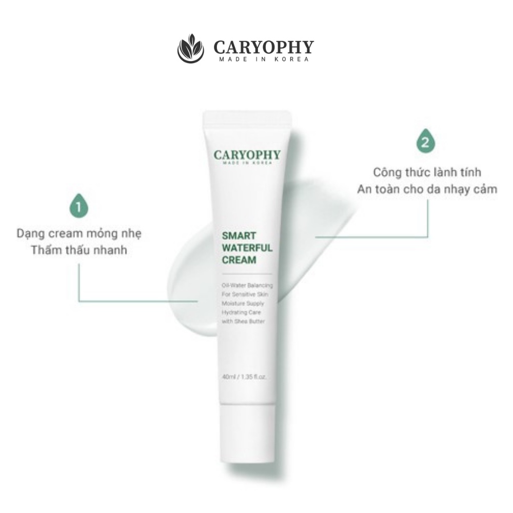 [HÀNG CHÍNH HÃNG] Kem Dưỡng Ẩm, Làm Dịu Và Phục Hồi Da Chuyên Sâu Caryophy Smart Waterful Cream 40ml