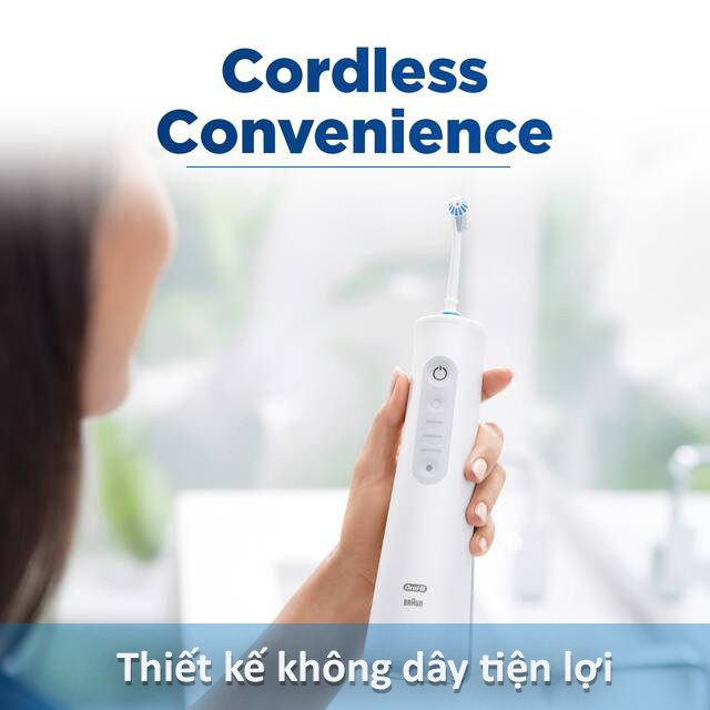 Tăm nước không dây ORAL-B AQUACARE 4 Máy tăm nước cầm tay chuyên vệ sinh răng nhạy cảm- Hàng Đức chính hãng