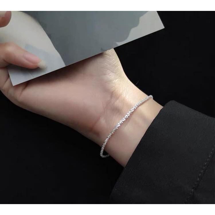 Lắc tay dây bông xù chất liệu bạc ta, lắc tay bạc thiết kế đơn giản, tinh tế | BigBuy360 - bigbuy360.vn