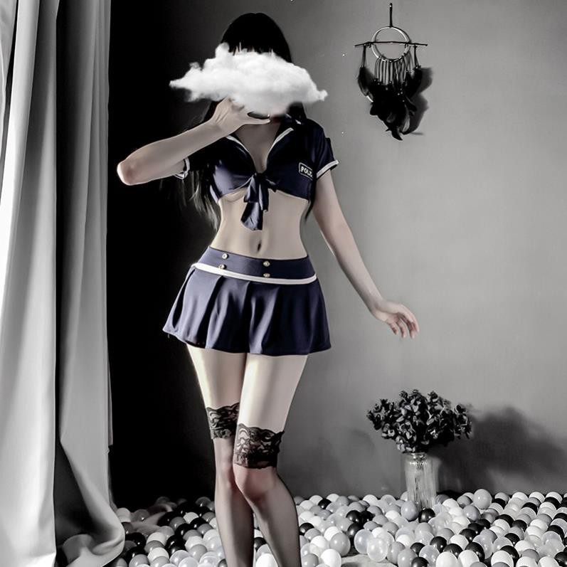 Đồ ngủ sexy cosplay đồng phục nàng cảnh sát váy áo croptop gợi cảm 9400 | BigBuy360 - bigbuy360.vn