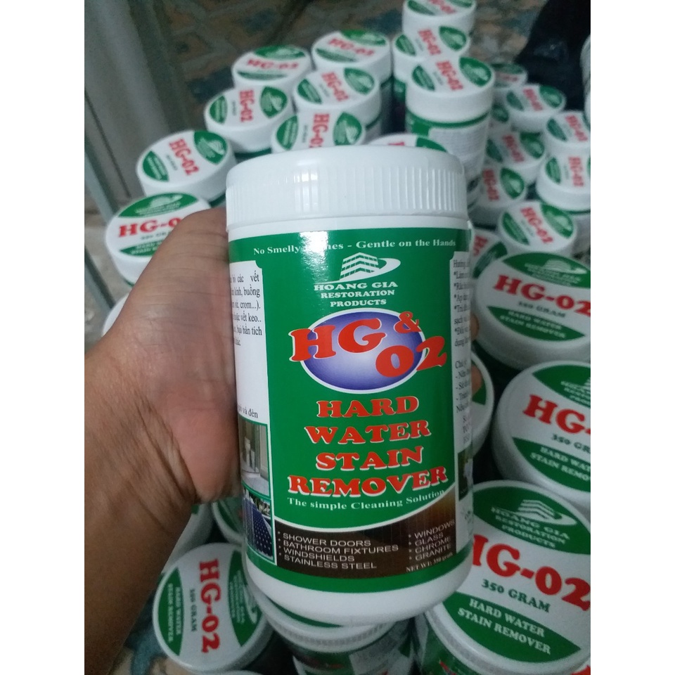 Tẩy vết ố vàng trên bề mặt bàn đá nhân tạo bằng bột tẩy HG02 STAIN HANDWATER REMOVER