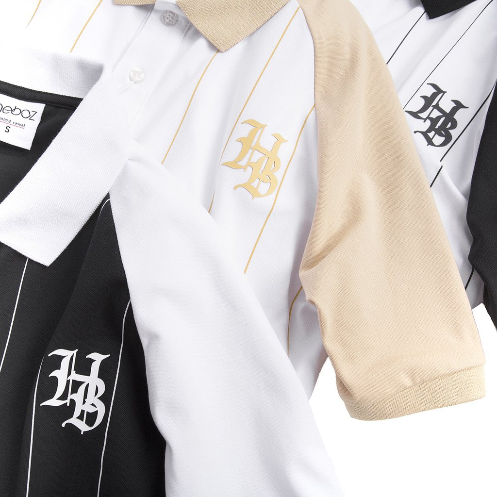 Áo thun nam có cổ - Polo HEBOZ sọc phối Raglan - chất cotton pha mịn mát cao cấp 3M - 00000648