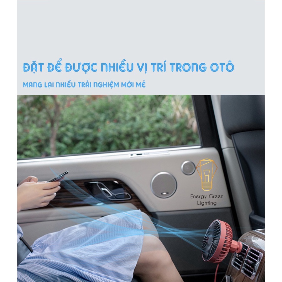 Quạt ÔTÔ Mini Energy Green Lighting GXZ-F829 - Gắn Cửa Điều Hòa - Xoay 360 Độ - Chân Cắm USB, Còn Có Thể Để Bàn Làm Việc