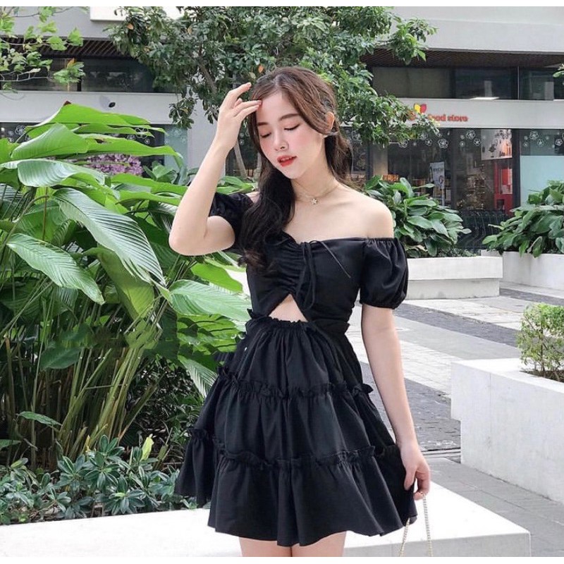 Đầm Xinh ALICE DRESS items siêu nhẹ nhàng hack dáng thiết kế sau lưng bo chun co giãn chất vải dày dặn ko mỏng