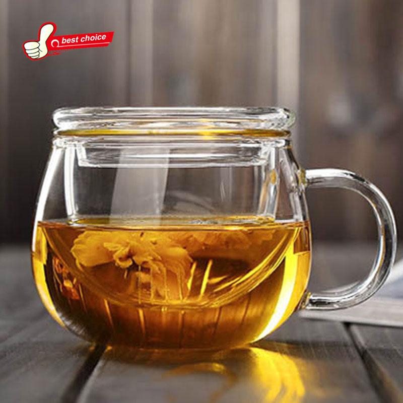 Cốc thủy tinh 350ml có nắp kèm phụ kiện chuyên dụng pha trà | BigBuy360 - bigbuy360.vn