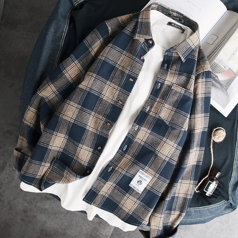Áo Sơ Mi Caro Tay Dài Phong Cách Hàn Quốc Thời Trang Cho Nam 12 Mùa Xuân