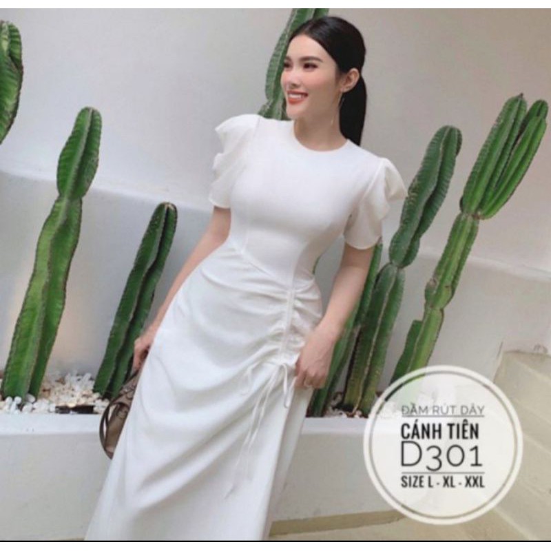 Đầm Đuôi Cá Dây Rút Nhún Eo