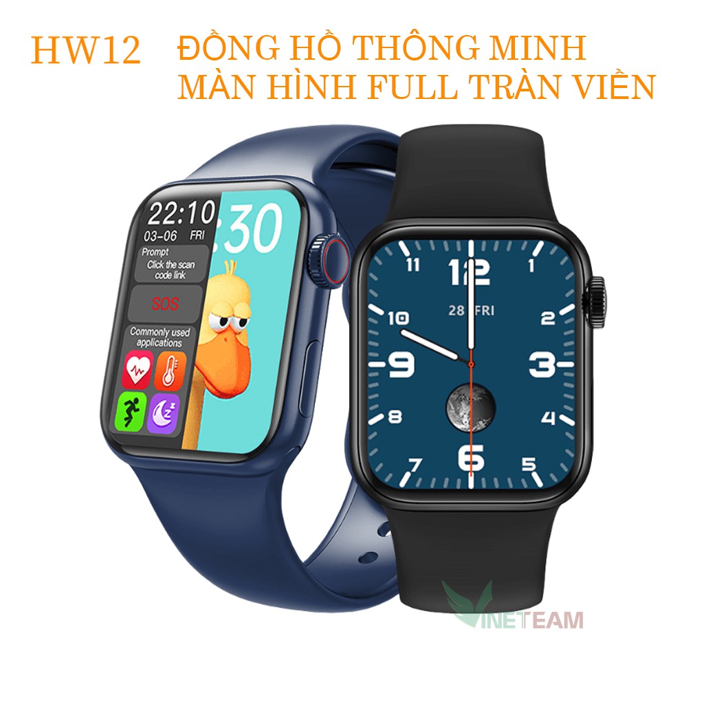 Đồng Hồ Thông Minh HW12 Tràn Viền 40mm Có Tiếng Việt ,nghe gọi,chống nước ,cảm ứng siêu mượt-tặng đồng hồ cho bé -dc4391