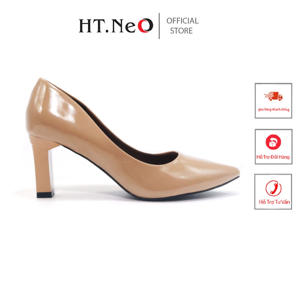 Giày công sở nữ HT.NEO da bò ,gót trụ cao 7cm giúp tôn dáng tăng chiều cao, thiết kế sang trọng ,lịch sự GN02