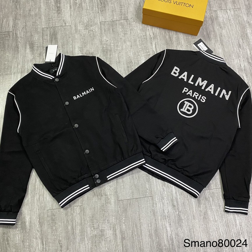 Áo Khoác Nam Nữ ⚡ ĐỦ SIZE 40-80 KG ⚡ Áo khoác bomber thu đông Balmain logo thêu