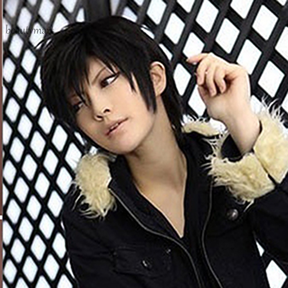 Bộ tóc giả ngắn màu đen bằng sợi tổng hợp chịu nhiệt kèm lưới đội hóa trang thời trang cho nữ