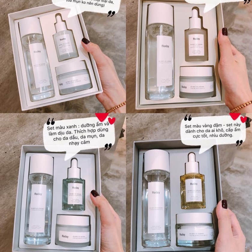 (Đủ loại) Set dưỡng da Huxley fullsize Hàn Quốc (3 món)