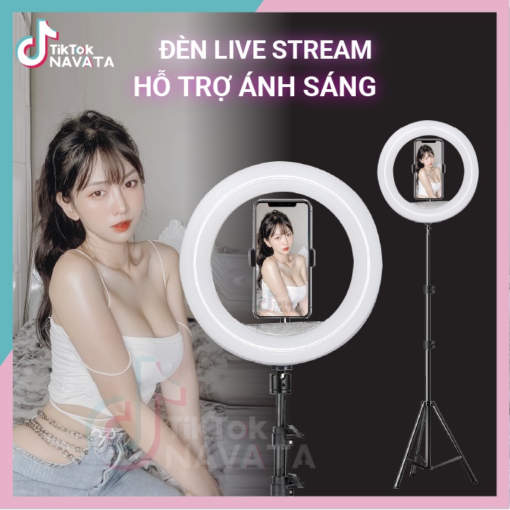 Đèn Led LiveSteam Quay TIKTOK và chân đèn 2m1 hỗ trợ live stream bán hàng Makeup, thẩm mỹ , spa LOẠI TỐT