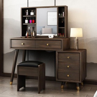 Bàn trang điểm đa năng hiện đại, Bàn phấn vân gỗ gụ cao cấp BAH036