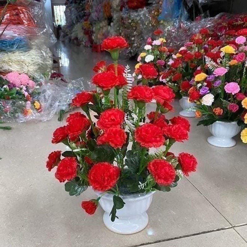 Hoa giả - Hoa phăng giả cao cấp cành dài 40cm 10 nhánh trang trí nhà cửa văn phòng