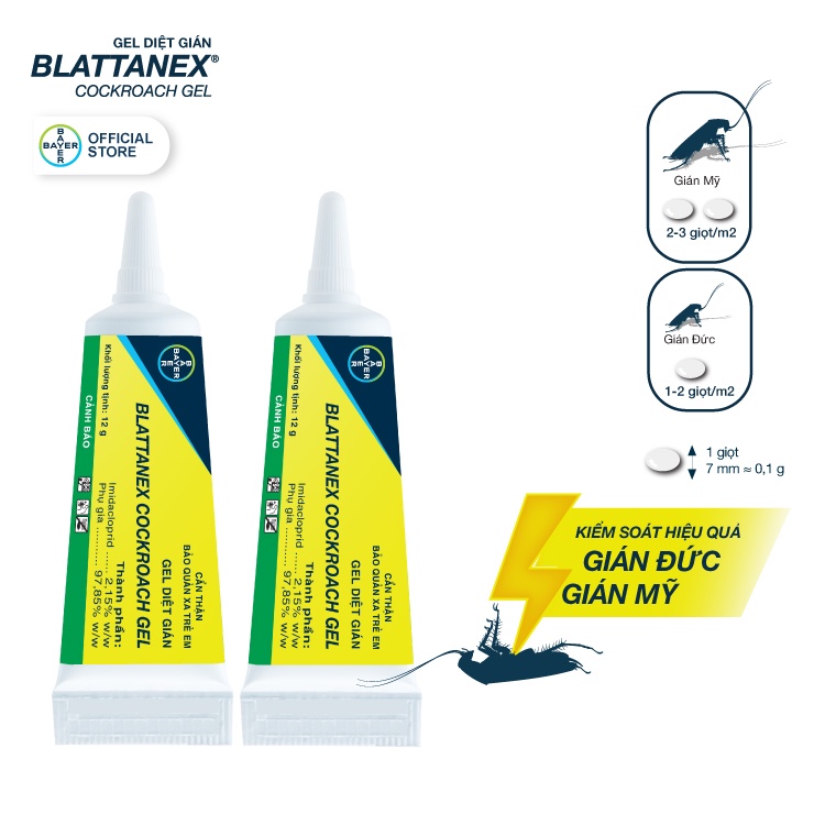 [Combo 2 Sản Phẩm] Gel Diệt Gián Bayer Blattanex Chính Hãng 12g/tuýp