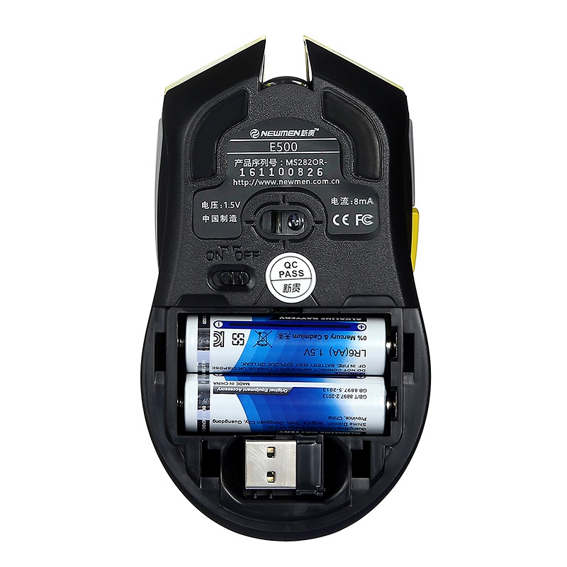 Chuột gaming không dây Newmen E500/ E500 Plus I Wireless 2.4Ghz I 1600 DPI I Pin AA