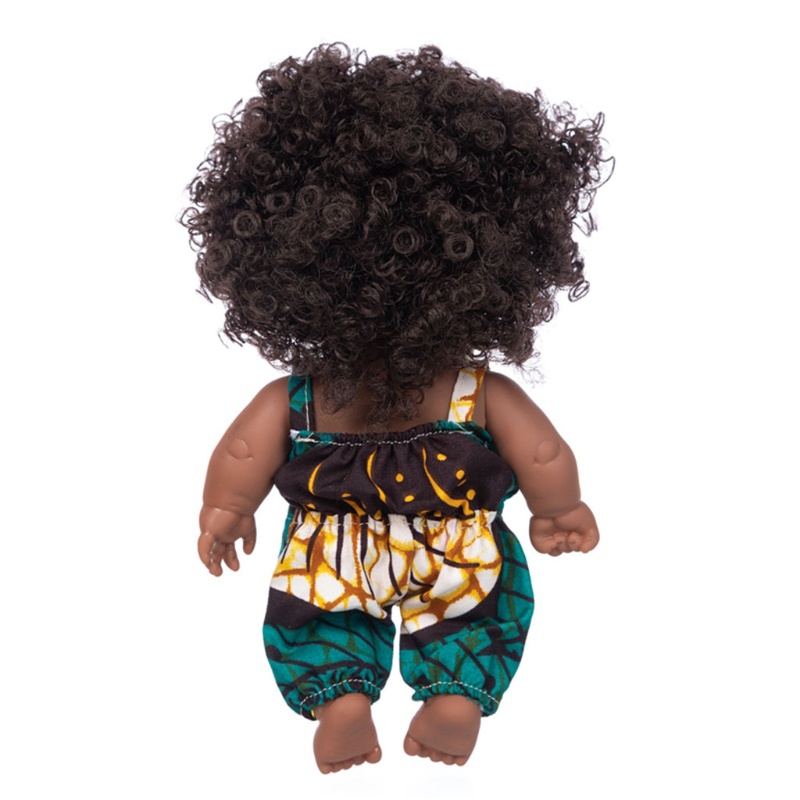 Búp Bê Em Bé Châu Phi Mini Màu Đen Tóc Xoăn Dễ Thương Dành Cho Trẻ Em