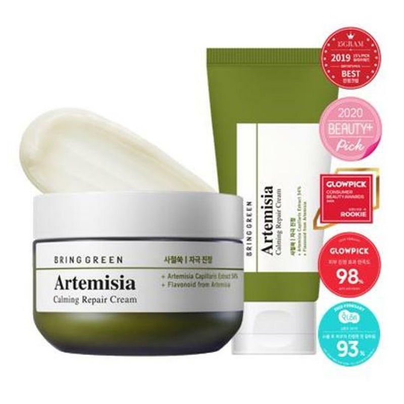Bring Green Artemisia Calming Repair Cream 75ml 2-for-1 Set K beauty moisturizer for skin