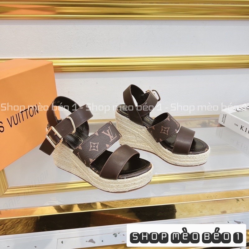 Sandal spsl đế xuồng cói quai ngang bản to fullbox