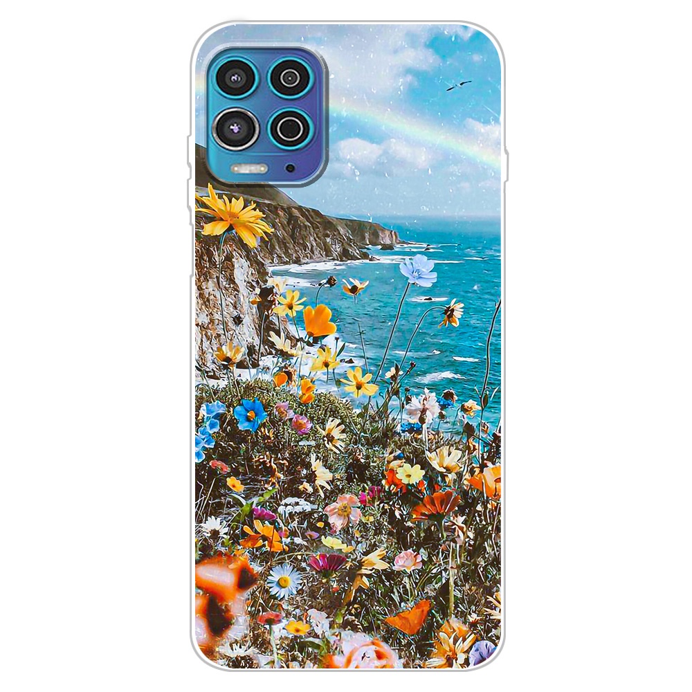 Ốp Lưng Silicone/Tpu In Họa Tiết Hoa Cho Motorola Moto G100