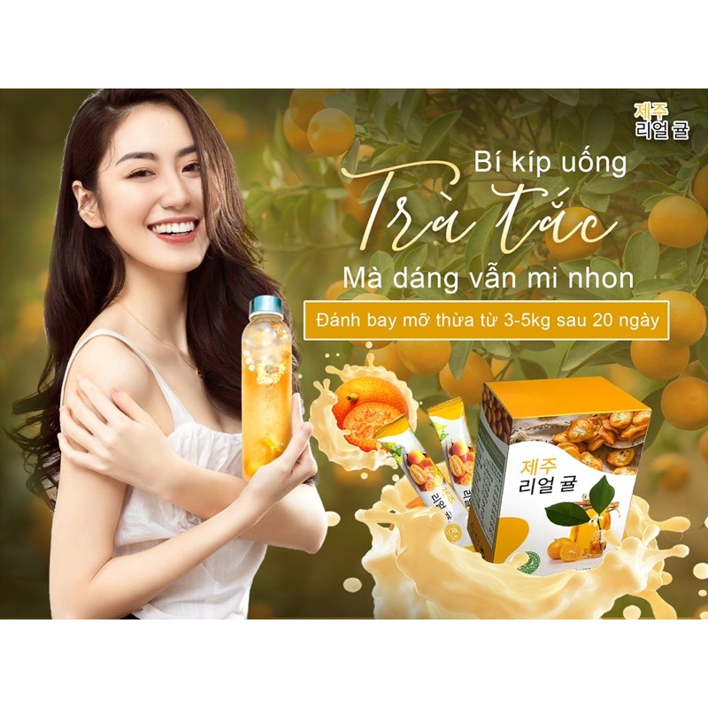 Trà tắc JeJu Hàn tặng 7 gói trà hoa detox