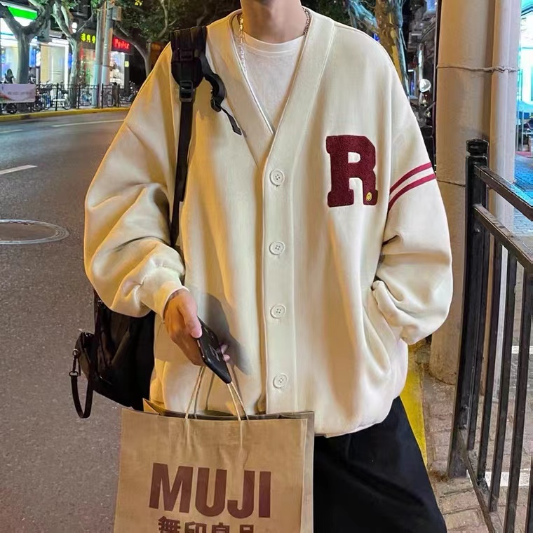 sweater thời trang bông cardigan áo len phong cách Hàn Quốc from rộng áo sweater form rộng bông áo dài tay áo sweater form rộng