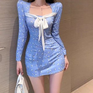 Thời trang đầm hoa thắt nơ xinh xắn cho nữ