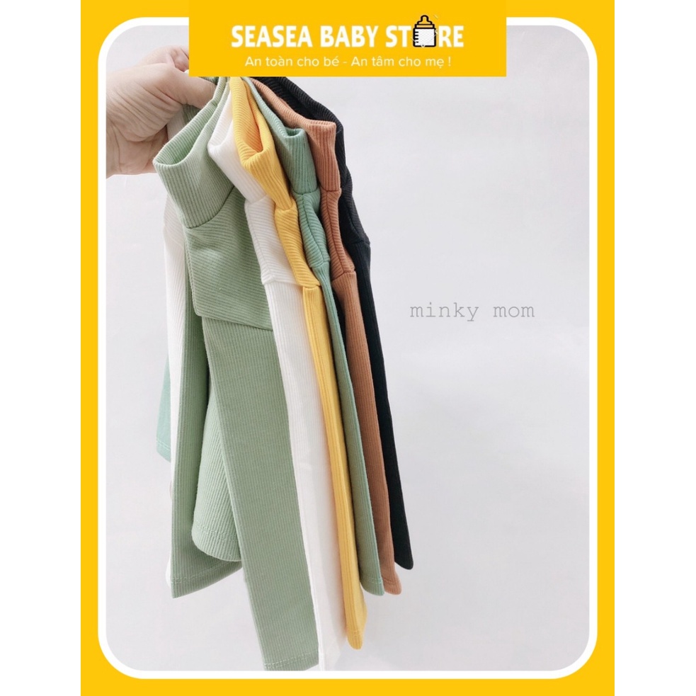 Áo Len Tăm MINKY MOM Cổ Cao 3 Phân Cho Bé, vải mềm mịn, an toàn cho bé  mã ALTTM03