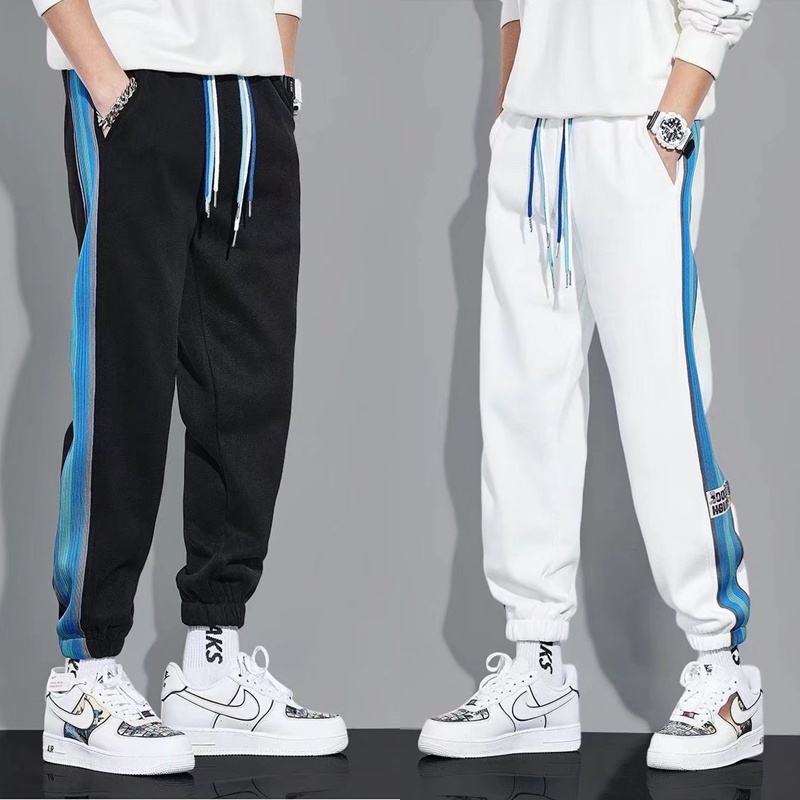 Quần Dài Thể Thao Ống Rộng Phối Dây Rút Kẻ Sọc Size S-3XL Thời Trang Mùa Xuân Cho Nam 2022