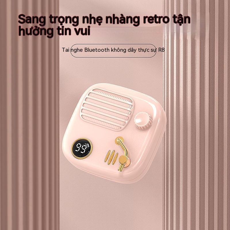 Tai Nghe Nhét Tai Bluetooth Không Dây Giảm Tiếng Ồn Chất Lượng Cao Phong Cách Retro Cho Điện Thoại / Máy Tính