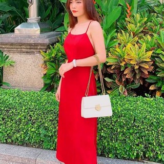 [KÈM QUÀ TẶNG] Đầm maxi xẻ tà buộc dây lưng