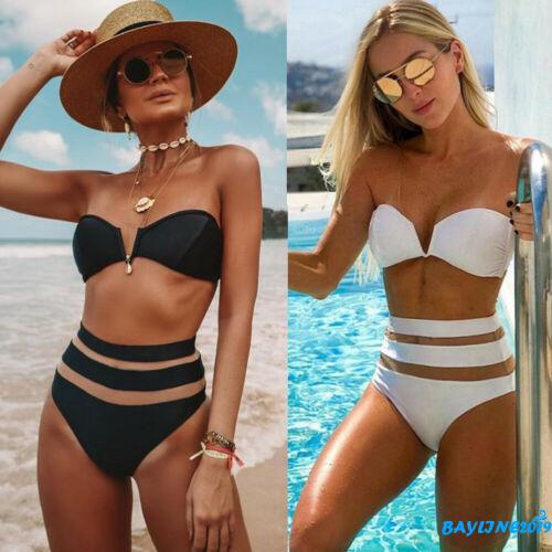 Bộ bikini 2 mảnh gồm áo ống nâng ngực + quần lưng cao quyến rũ cho nữ | BigBuy360 - bigbuy360.vn